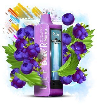 Elf Bar Planet 25000 Sour Blackberry Blueberry (Кисла ожина Лохина) &mdash; фото одноразової pod-системи