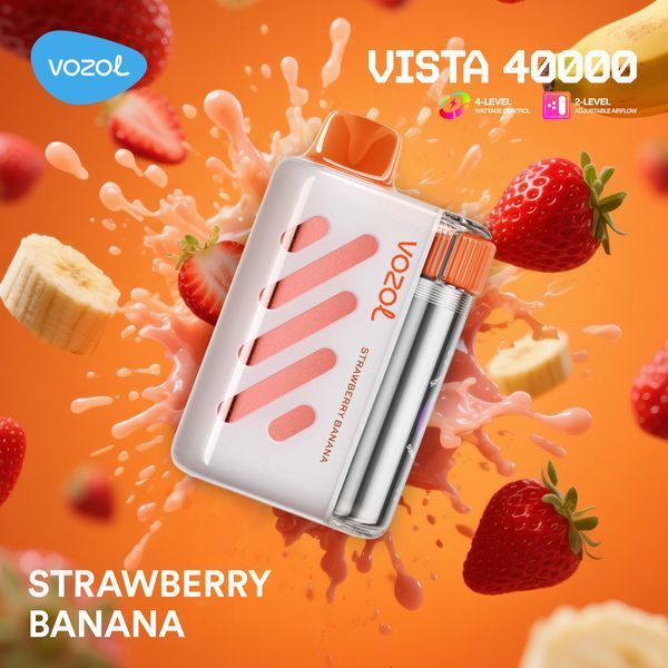 Vozol Vista 40000 Strawberry Banana (Клубника Банан) &mdash; фото одноразовой pod-системы