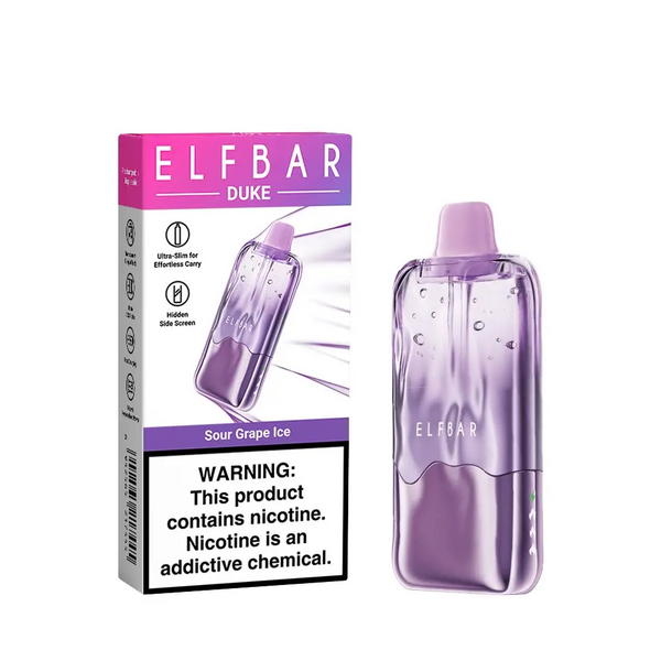 Elf Bar DUKE 30000 Sour Grape Ice (Кислый Виноград со льдом) &mdash; фото одноразовой pod-системы