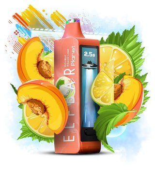 Elf Bar Planet 25000 Double Peach Lime (Подвійний персик Лайм) &mdash; фото одноразової pod-системи