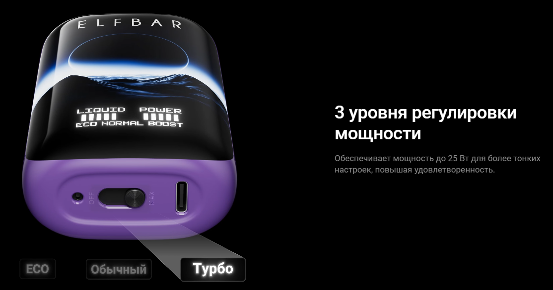 Elf Bar MoonNight 40000 USB Type-C зарядка
